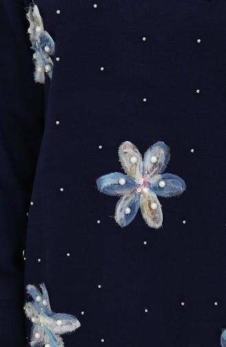 Tunique Garnie En Tricot 3010-09 Bleu Marine 3010-09