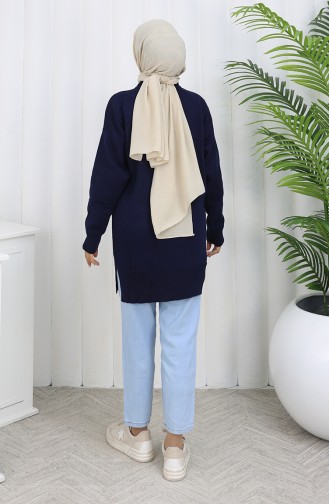 Tunique Garnie En Tricot 3010-09 Bleu Marine 3010-09