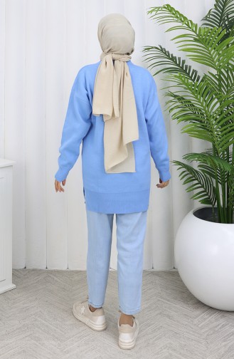 Tunique Garnie En Tricot 3010-10 Bleu 3010-10