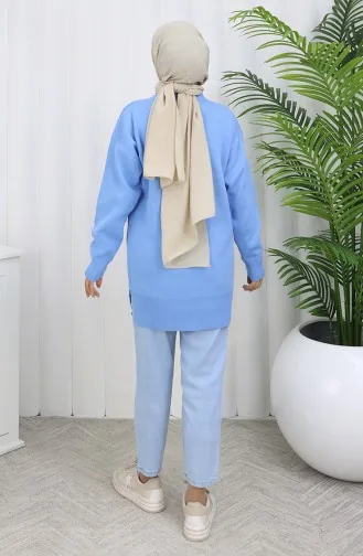 Triko Garnili Tunik 3010-10 Mavi
