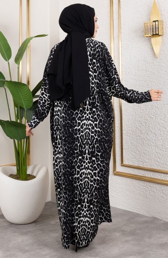 Gemustertes Kreppkleid 7137-03 Schwarz Und Weiss 7137-03