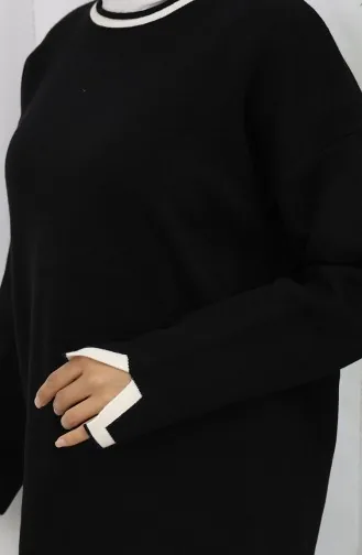 Knitwear Slit Detailed Sweater Trousers Two Piece Set 0011-04 Black 0011-04