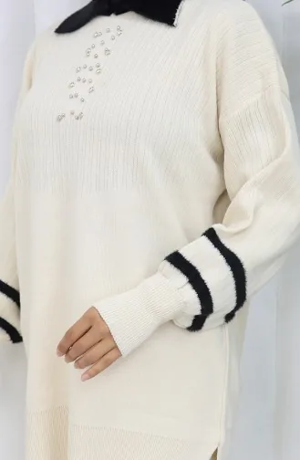 Knitwear Collar Detailed Tunic Trousers Two Piece Suit 1002-06 Beige 1002-06