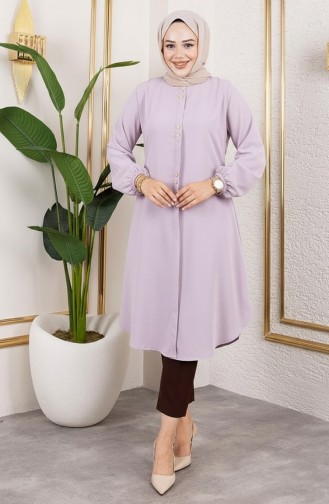 Button Detailed Aerobin Tunic 0175-11 Lilac 0175-11