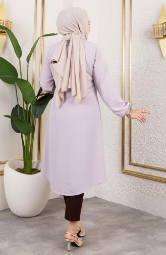 Button Detailed Aerobin Tunic 0175-11 Lilac 0175-11