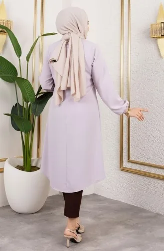 Tunique Aerobin à Boutons Détaillés 0175-11 Lilas 0175-11