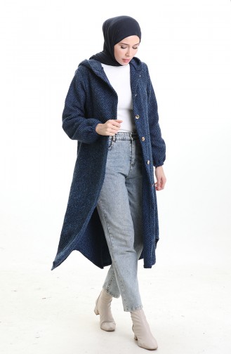 Hooded Buttoned Cashmere Coat 0201-06 Saks 0201-06