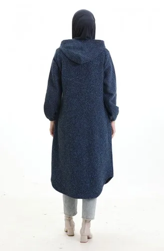 Kapüşonlu Düğmeli Kaşe Kap 0201-06 Saks