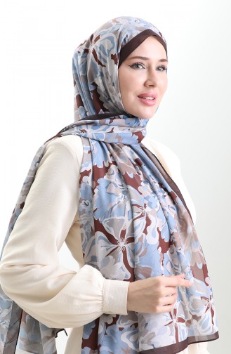 Hanzade Fransız İpeği Şal 70329-05 Siyah Acı Kahve