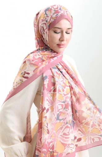 Hanzade Fransız İpeği Şal 70329-09 Gül Kurusu Füme