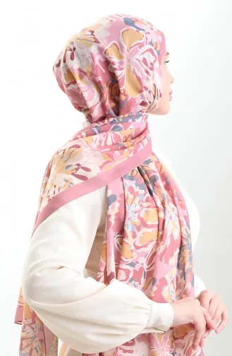 Hanzade Fransız İpeği Şal 70329-09 Gül Kurusu Füme