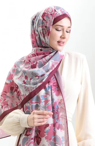 Hanzade Franse Zijden Sjaal 70329-11 Pruimroze 70329-11