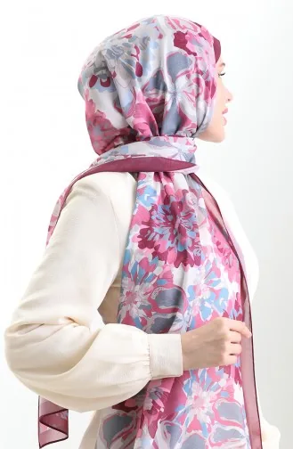 Hanzade Franse Zijden Sjaal 70329-11 Pruimroze 70329-11