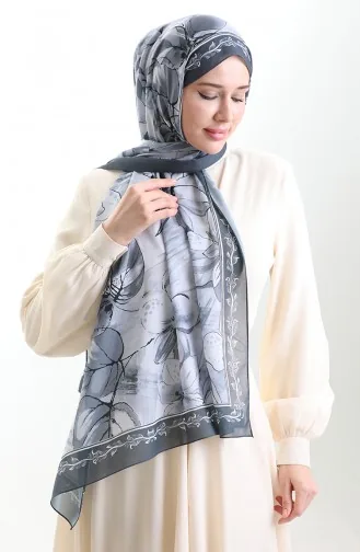 Hanzade Franse Zijden Sjaal 70330-11 Antracietgrijs 70330-11