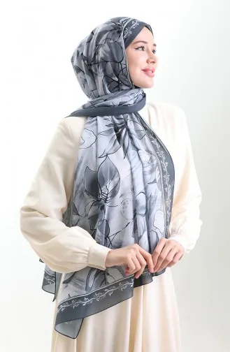 Hanzade Franse Zijden Sjaal 70330-11 Antracietgrijs 70330-11
