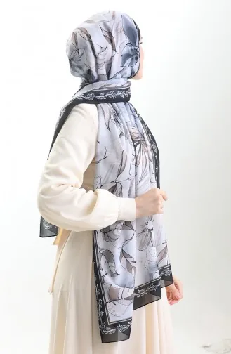 Hanzade Französischer Seidenschal 70330-12 Schwarzer Nerz 70330-12