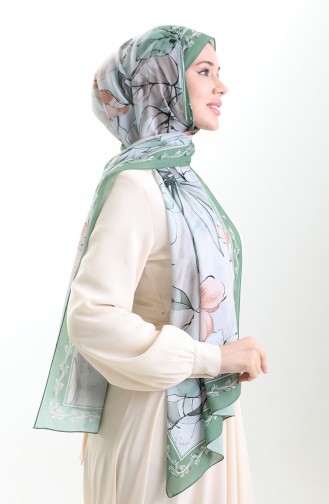 Hanzade Franse Zijden Sjaal 70330-14 Groene Uienschil 70330-14