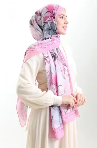 Hanzade Französischer Seidenschal 70330-15 Rosa Grau 70330-15