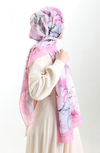 Hanzade Französischer Seidenschal 70330-15 Rosa Grau 70330-15