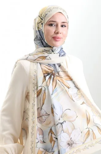 Hanzade Französischer Seidenschal 70330-16 Gelbgrau 70330-16