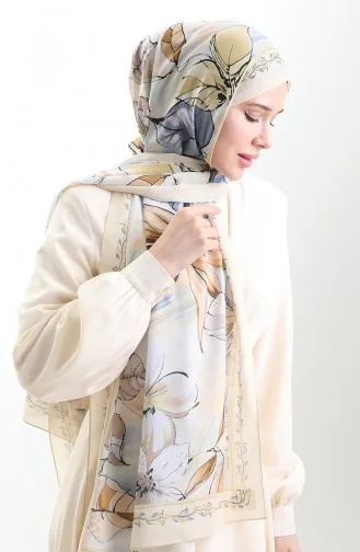 Hanzade Französischer Seidenschal 70330-16 Gelbgrau 70330-16