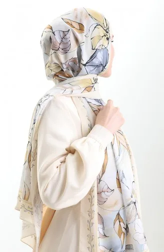 Hanzade Französischer Seidenschal 70330-16 Gelbgrau 70330-16