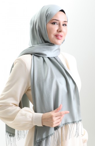 Châle Long à Franges En Viscose 70331-01 Vert Amande 70331-01