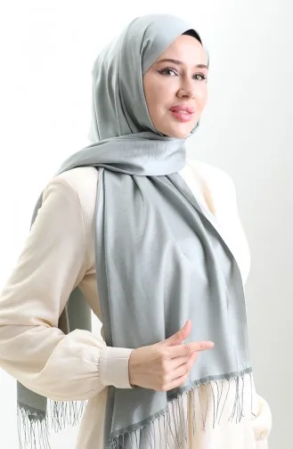 شال فيسكوز طويل مزين بالشراريب 70331-01 أخضر لوزي 70331-01