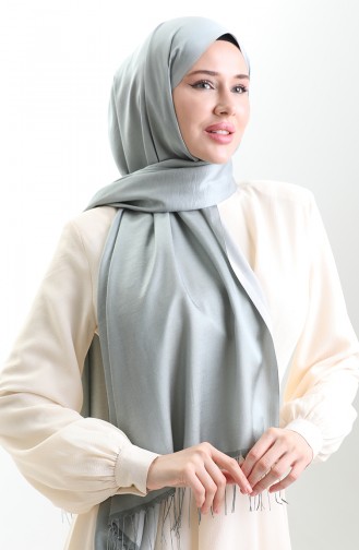 Châle Long à Franges En Viscose 70331-01 Vert Amande 70331-01