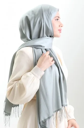 شال فيسكوز طويل مزين بالشراريب 70331-01 أخضر لوزي 70331-01