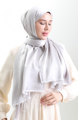 شال فيسكوز طويل ذو شراشيب 70331-04 بيج 70331-04
