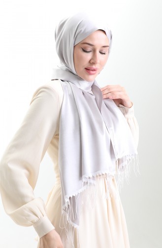 شال فيسكوز طويل ذو شراشيب 70331-04 بيج 70331-04