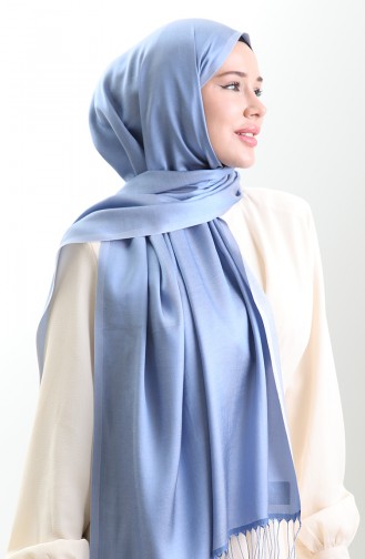 Châle Long à Franges En Viscose 70331-05 Bleu Bébé 70331-05