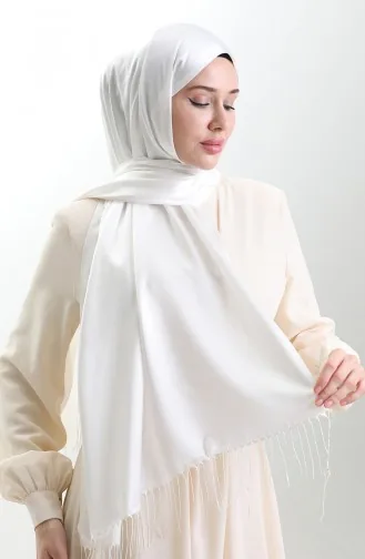 شال فيسكوز طويل ذو شراشيب 70331-07 بيج فاتح 70331-07