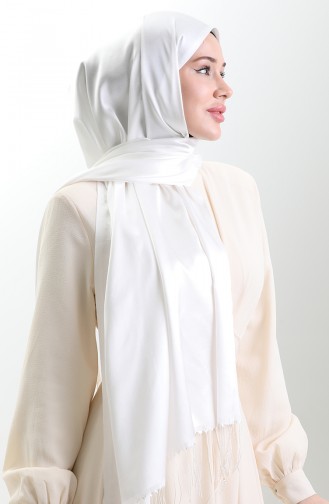 Lange Viscose Sjaal Met Franjes 70331-07 Ecru 70331-07