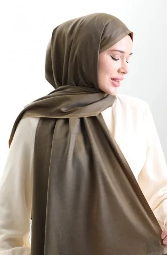 شال فيسكوز طويل ذو شراشيب 70331-11 أخضر زيتي 70331-11