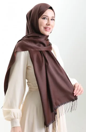 Long Fringed Viscose Shawl 70331-13 Bitter Brown 70331-13