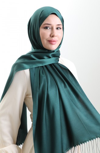 Châle Long à Franges En Viscose 70331-14 Vert émeraude 70331-14