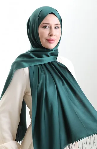 Uzun Saçaklı Viskon Şal 70331-14 Zümrüt Yeşili