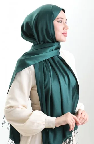 Uzun Saçaklı Viskon Şal 70331-14 Zümrüt Yeşili