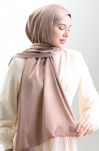 Châle Long à Franges En Viscose 70331-16 Café Au Lait 70331-16