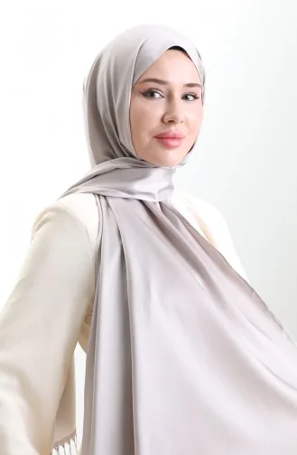 Langer Viskose Schal Mit Fransen 70331-17 Grau 70331-17