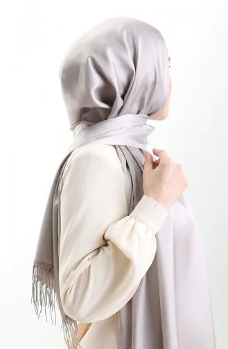 Langer Viskose Schal Mit Fransen 70331-17 Grau 70331-17