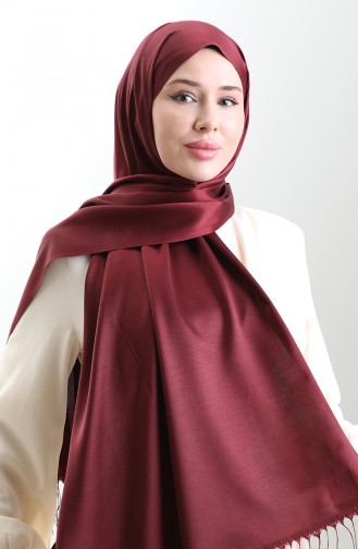 Châle Long à Franges En Viscose 70331-18 Prune 70331-18