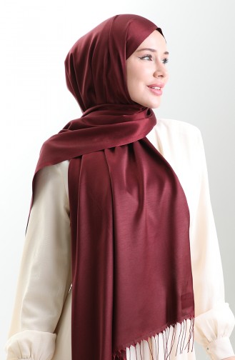 Châle Long à Franges En Viscose 70331-18 Prune 70331-18