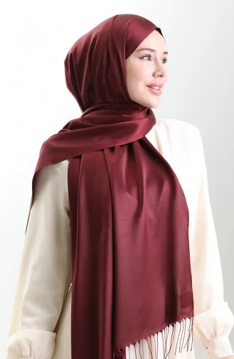 Uzun Saçaklı Viskon Şal 70331-18 Mürdüm