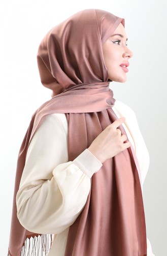 Long Fringed Viscose Shawl 70331-20 Light Brown 70331-20