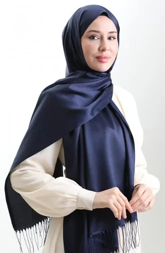 Langer Viskose Schal Mit Fransen 70331-22 Marineblau 70331-22