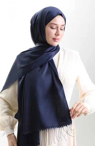 Langer Viskose Schal Mit Fransen 70331-22 Marineblau 70331-22