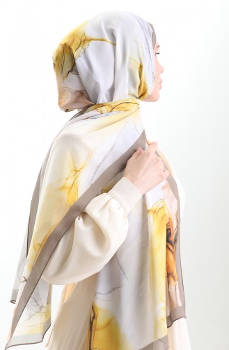 Hanzade French Silk Shawl 70328-05 Beige Yellow 70328-05